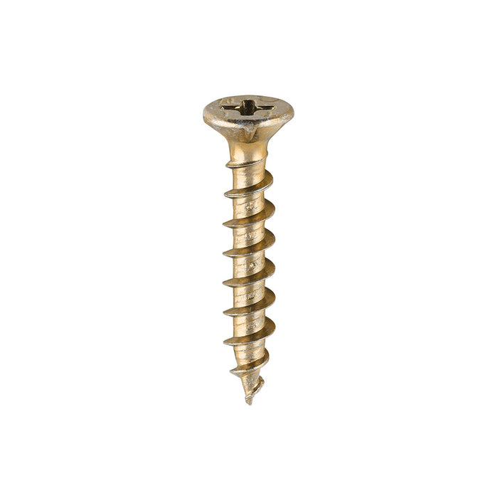 Window Fabrication Screws - Countersunk with Ribs - PH - Single Thread - Gimlet Point - Yellow