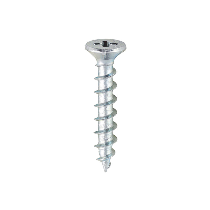 Window Fabrication Screws - Countersunk with Ribs - PH - Single Thread - Gimlet Point - Zinc