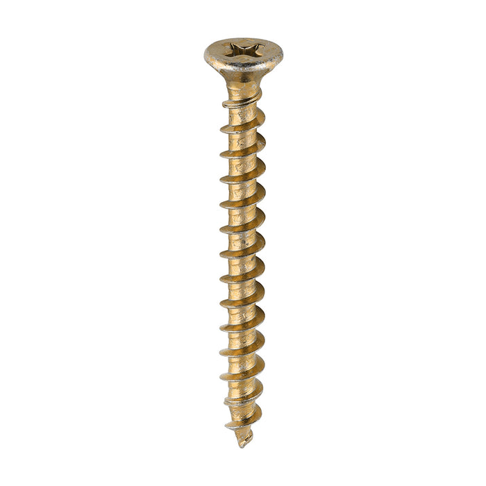 Window Fabrication Screws - Countersunk with Ribs - PH - Single Thread - Gimlet Point - Yellow