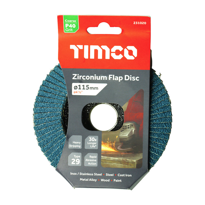 Flap Disc - Zirconium - Type 29 Conical - P40 Grit