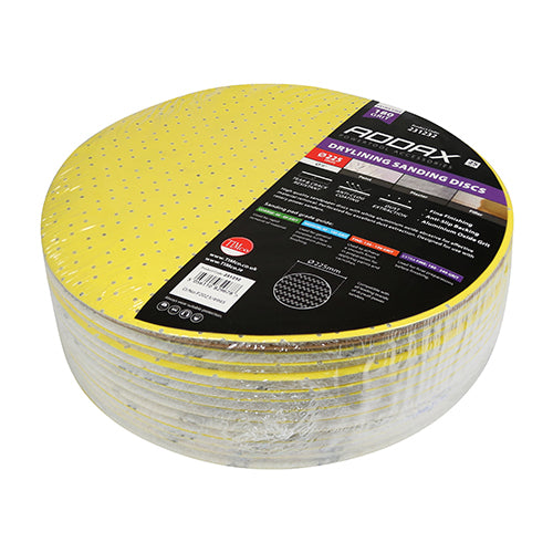 Drylining Sanding Discs - 180 Grit - Yellow