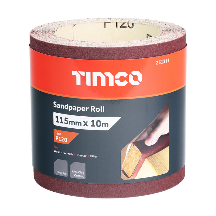 Sandpaper Roll - 120 Grit - Red