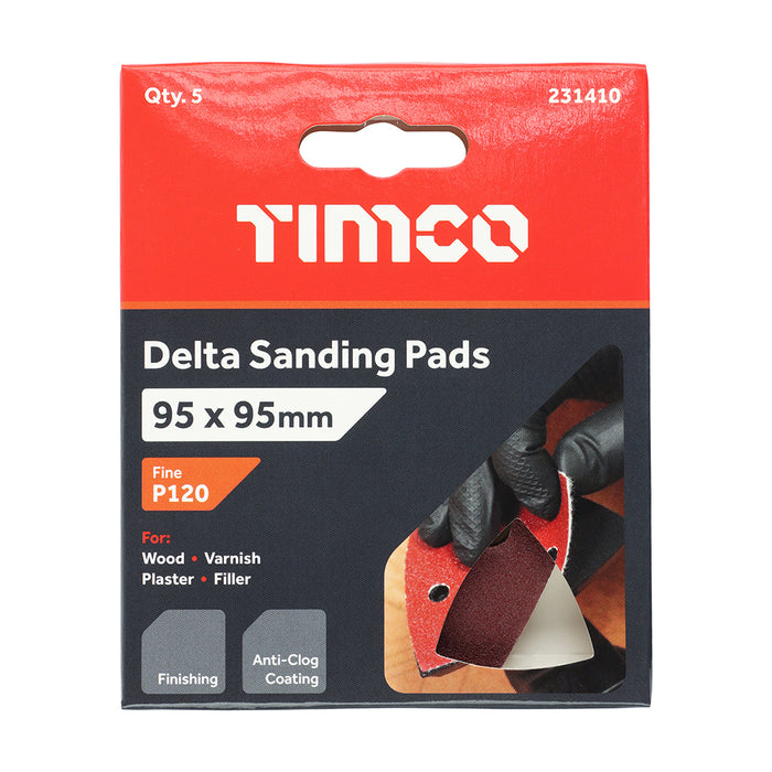 Delta Sanding Pads - 120 Grit - Red