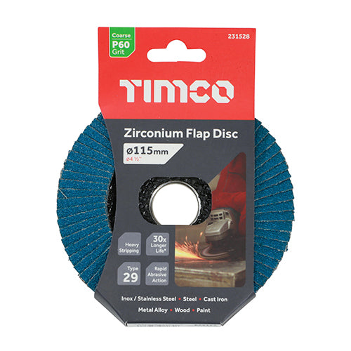 Flap Disc - Zirconium - Type 29 Conical - P60 Grit