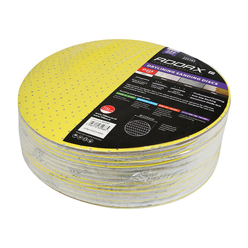 Drylining Sanding Discs - 220 Grit - Yellow