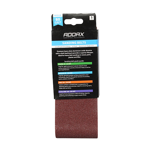 Sanding Belts - 80 Grit - Red