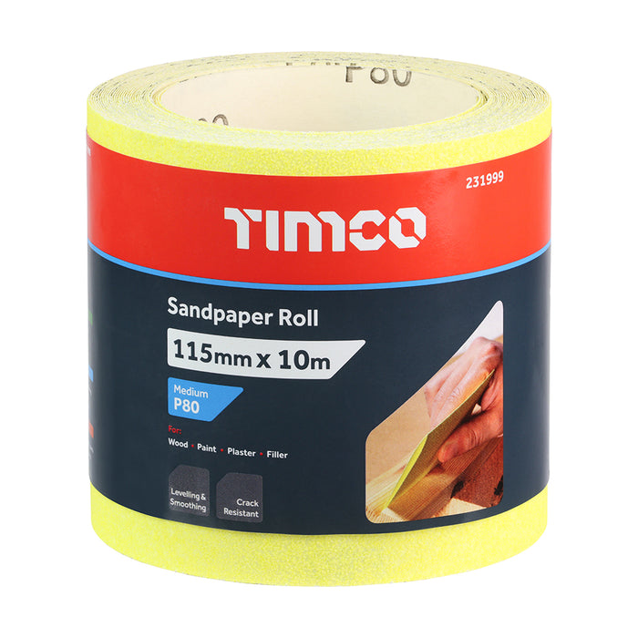 Sandpaper Roll - 80 Grit - Yellow