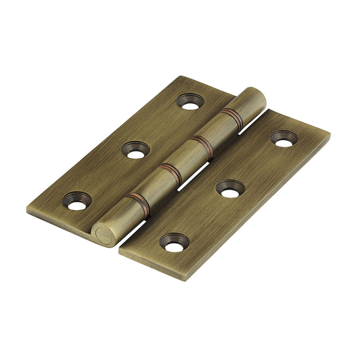 Double Phosphor Bronze Washered Butt Hinge - Solid Brass - Antique Brass