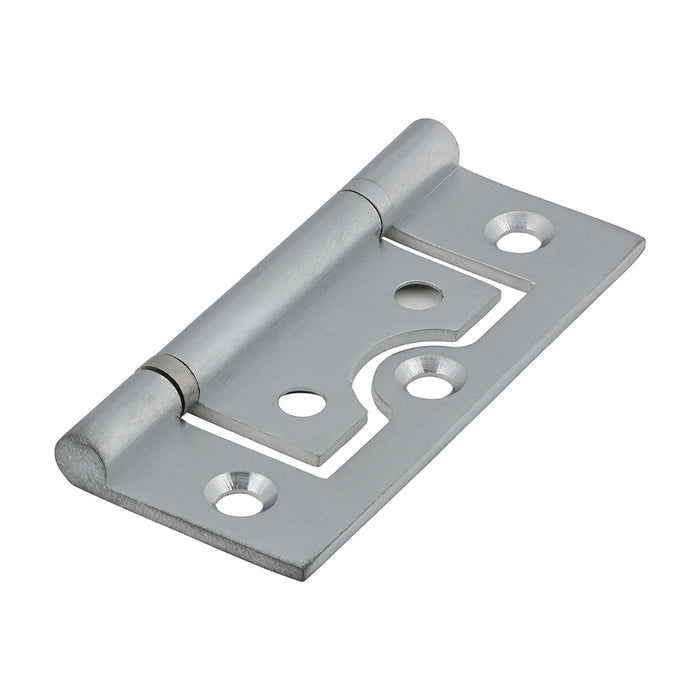 Plain Bearing Flush Hinge - Solid Brass - Satin Chrome