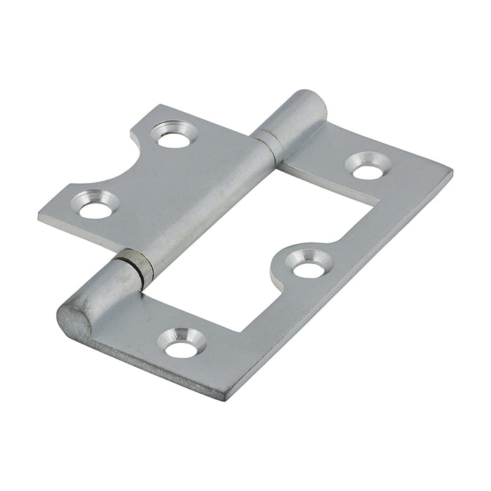 Plain Bearing Flush Hinge - Solid Brass - Satin Chrome