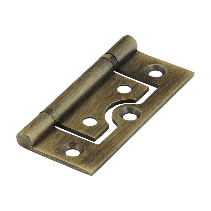 Plain Bearing Flush Hinge - Solid Brass - Antique Brass