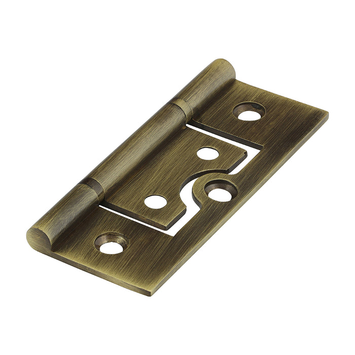 Plain Bearing Flush Hinge - Solid Brass - Antique Brass