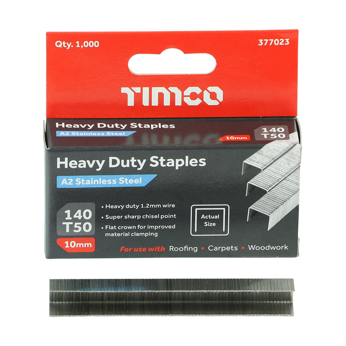 Heavy Duty Staples - Chisel Point - A2 Stainless Steel