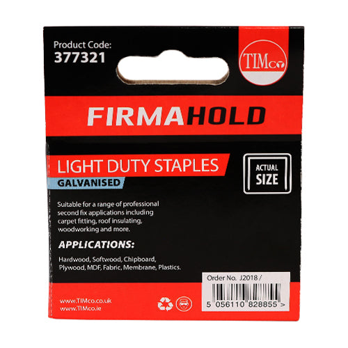 Light Duty Staples - Chisel Point - Galvanised