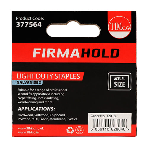 Light Duty Staples - Chisel Point - Galvanised