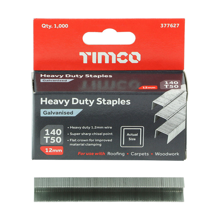 Heavy Duty Staples - Chisel Point - Galvanised