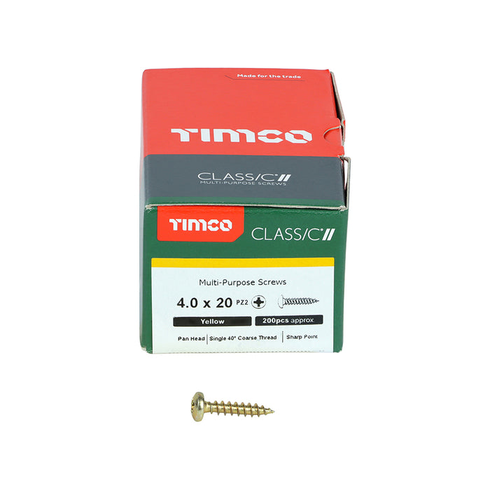 Classic Multi-Purpose Screws - PZ - Pan Head - Yellow