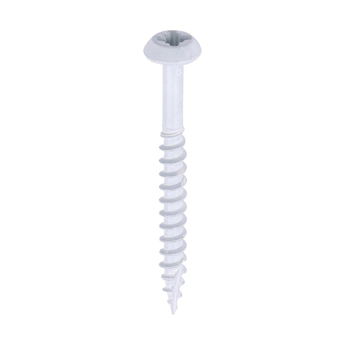 Rainwater Screws - PZ - Low Profile Pan - Exterior - White