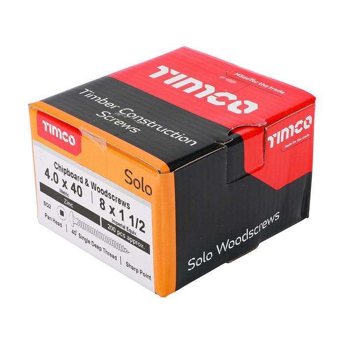 Solo Chipboard & Woodscrews - SQ - Pan - Zinc