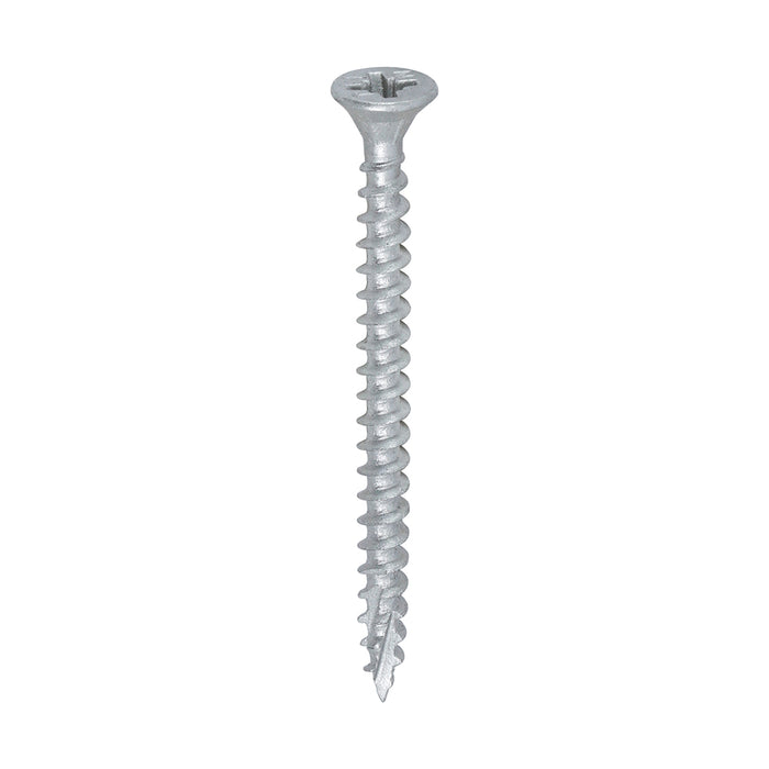 C2 Exterior Strong-Fix - PZ - Double Countersunk with Ribs - Twin-Cut - Silver