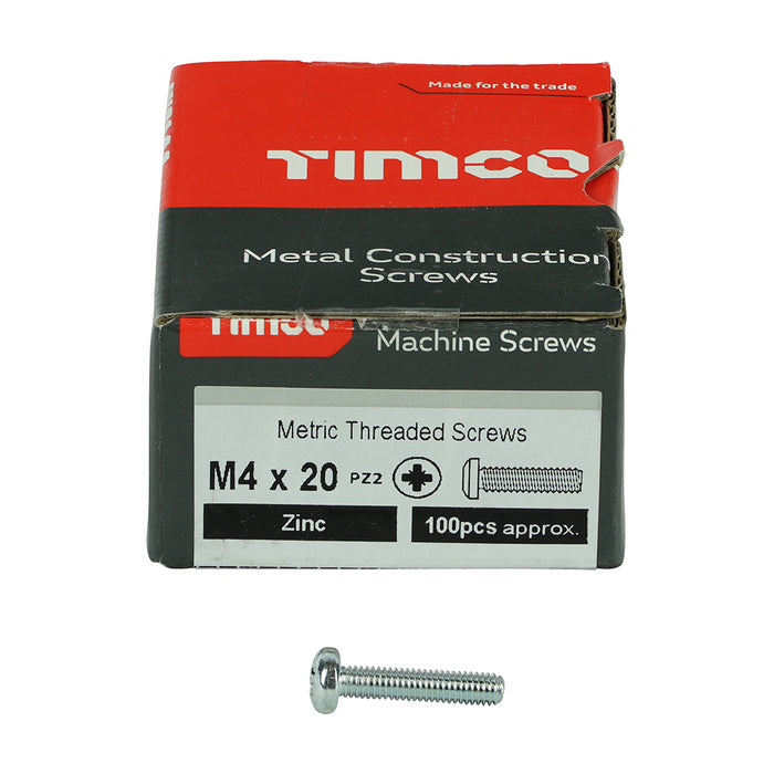 Metric Threaded Machine Screws - PZ - Pan Head - Zinc