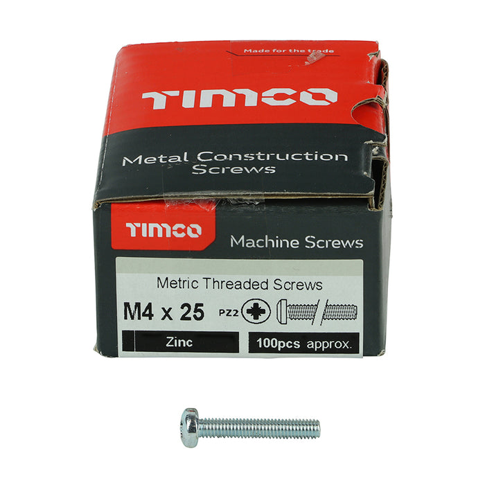 Metric Threaded Machine Screws - PZ - Pan Head - Zinc