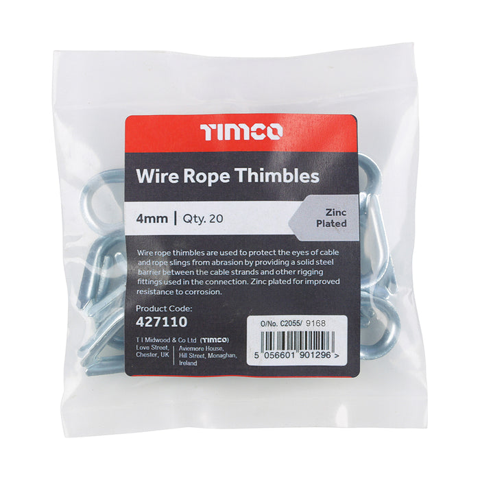 Wire Rope Thimbles - Zinc