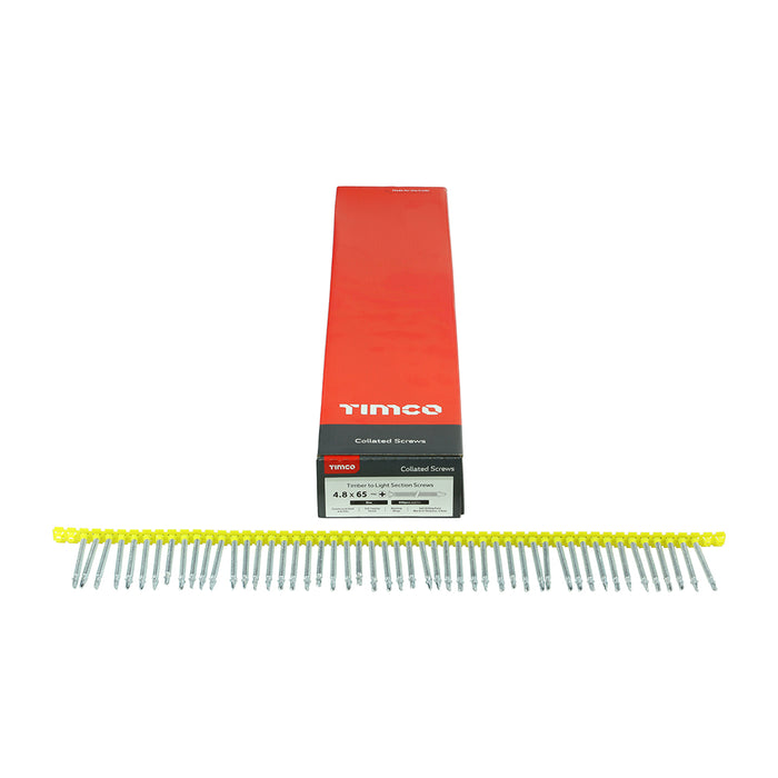 Collated Timber to Light Section Screws - Countersunk - Wing-Tip - Self-Drilling - Zinc