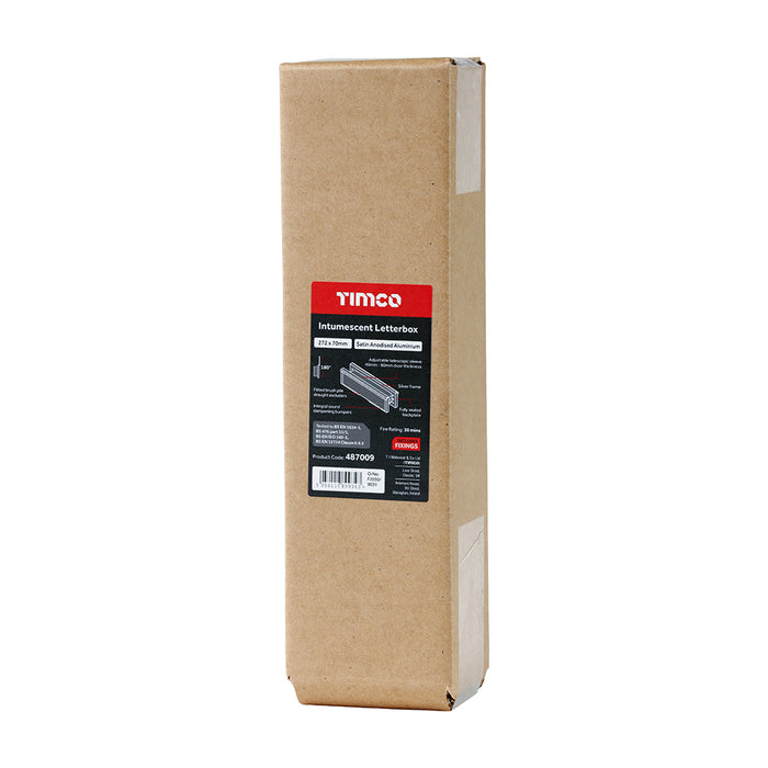 Intumescent Letterbox - Satin Anodised Aluminium - Silver Frame