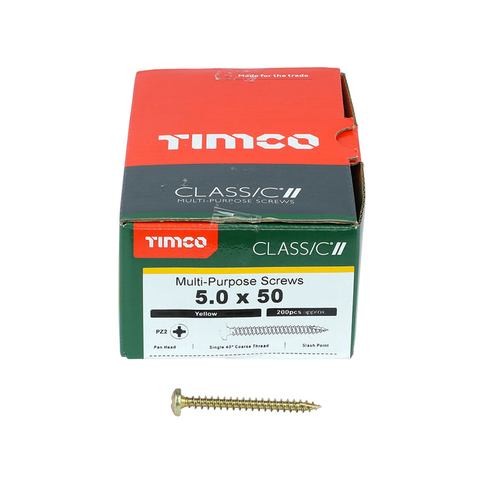Classic Multi-Purpose Screws - PZ - Pan Head - Yellow