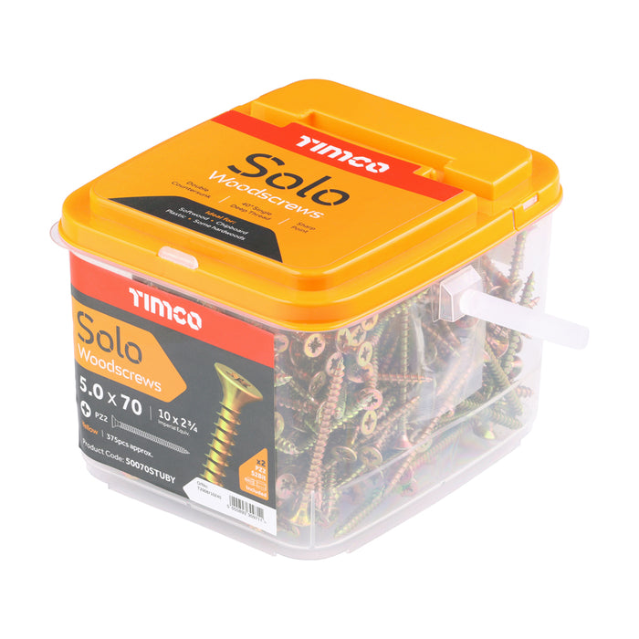 Solo Woodscrews - PZ - Double Countersunk - Yellow