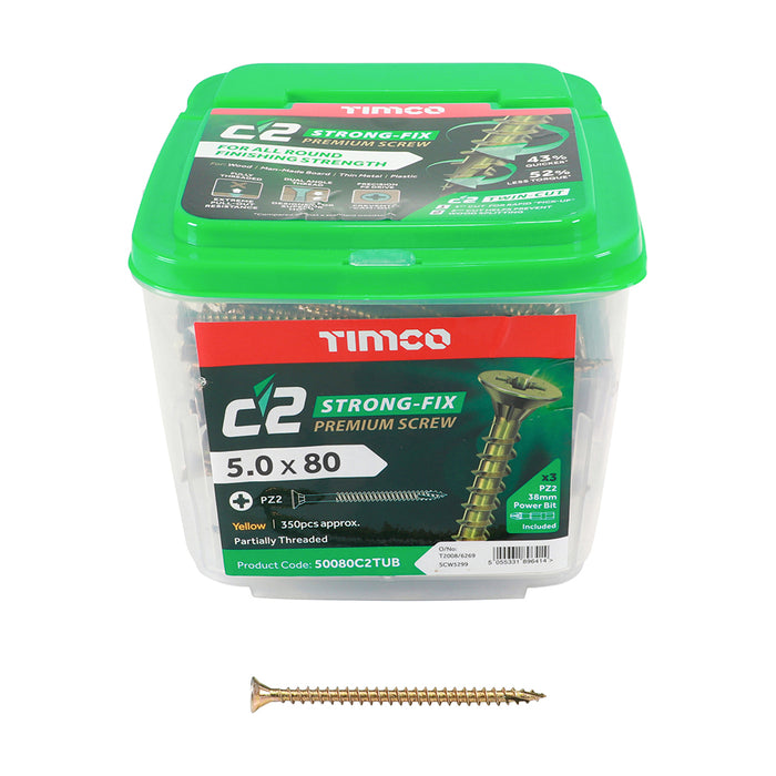 C2 Strong-Fix - PZ - Double Countersunk - Twin-Cut - Yellow