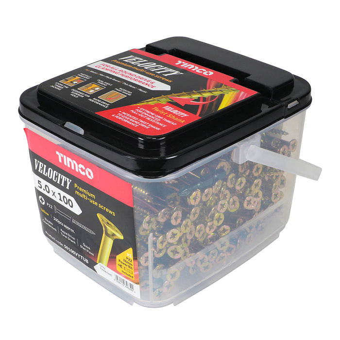 Velocity Premium Multi-Use Screws - PZ - Double Countersunk - Yellow