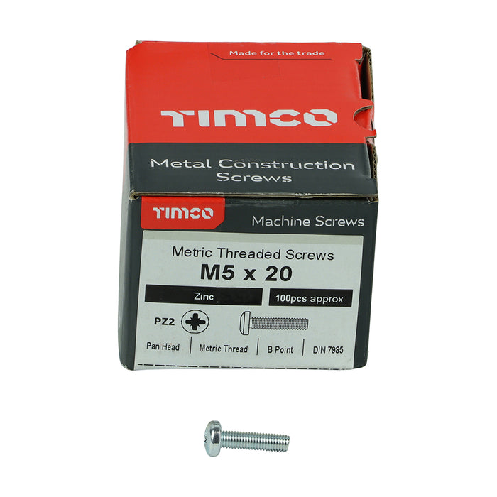Metric Threaded Machine Screws - PZ - Pan Head - Zinc
