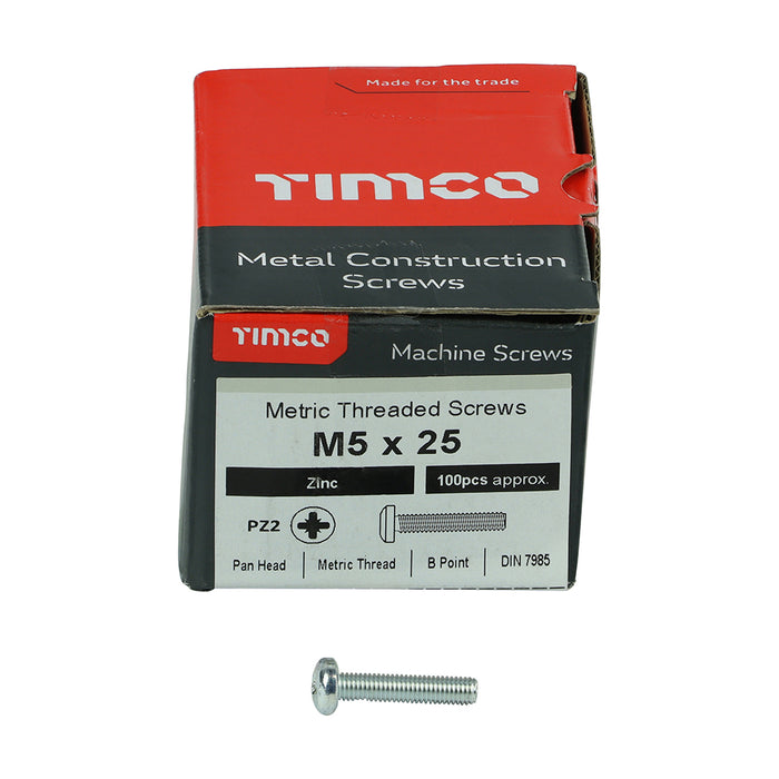 Metric Threaded Machine Screws - PZ - Pan Head - Zinc