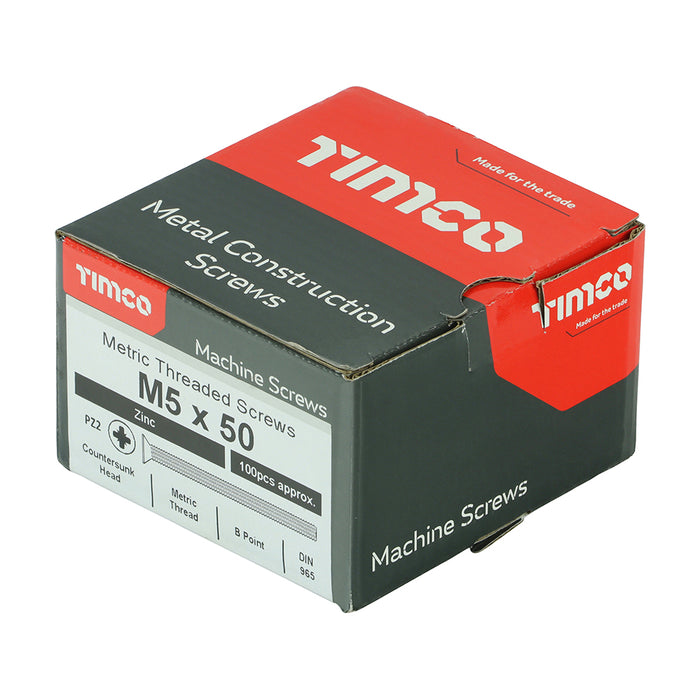 Metric Threaded Machine Screws - PZ - Countersunk - Zinc
