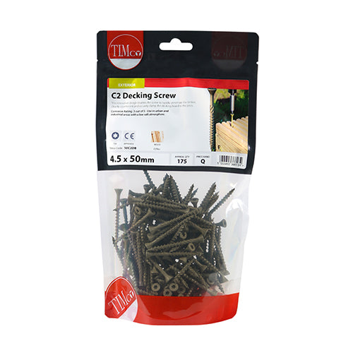 C2 Deck-Fix - TX - Countersunk with Ribs - Twin-Cut - Green