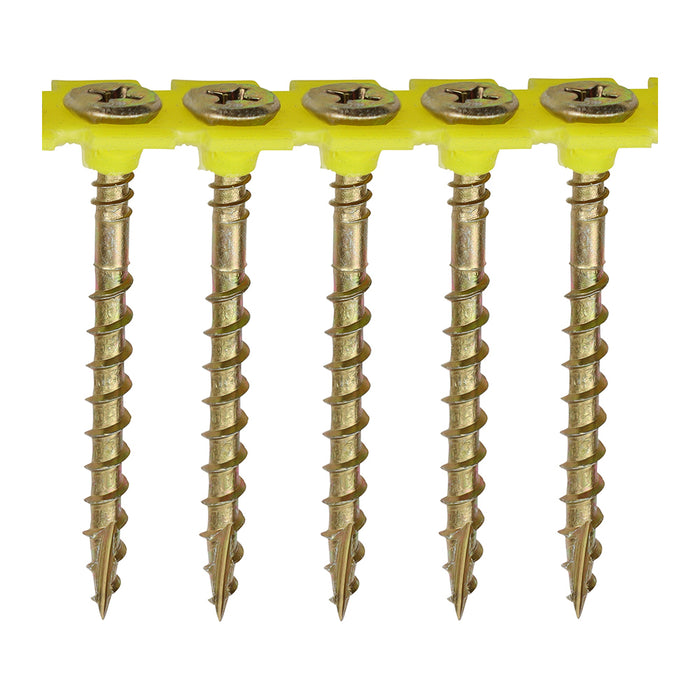 Solo Collated Chipboard & Woodscrews - PH - Double Countersunk - Yellow