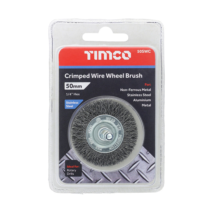 Drill Wheel Brush - Crimped Steel Wire