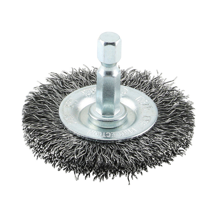 Drill Wheel Brush - Crimped Steel Wire