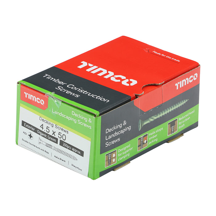Decking Screws - PZ - Double Countersunk - Exterior - Green