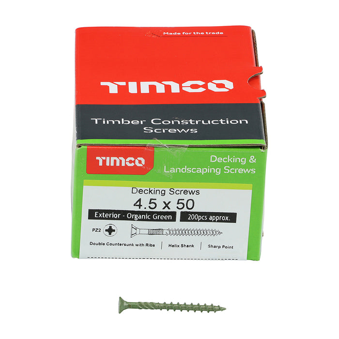 Decking Screws - PZ - Double Countersunk - Exterior - Green