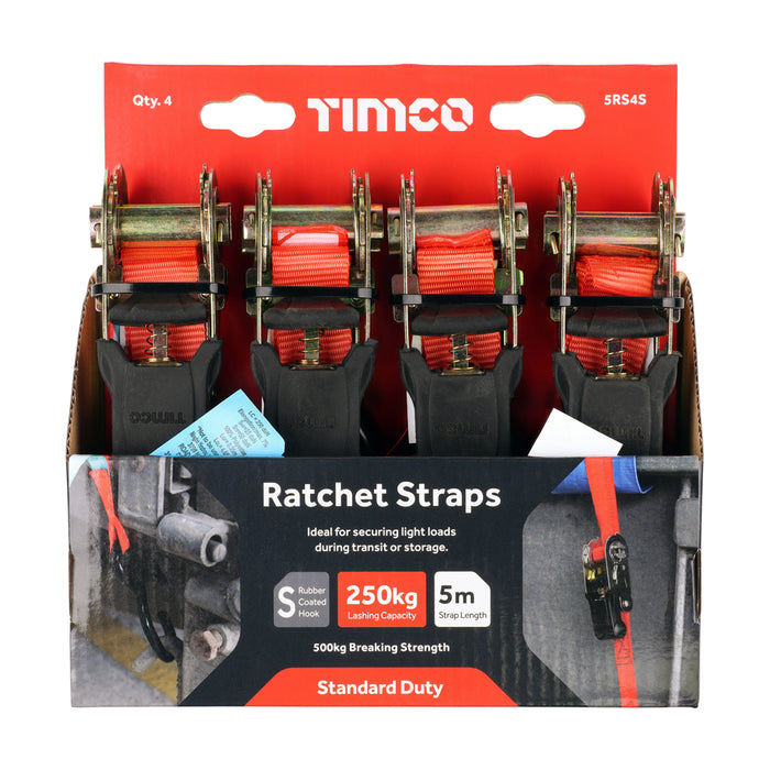 Ratchet Straps - S Hook - Standard Duty