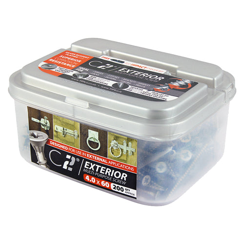 C2 Exterior Strong-Fix - PZ - Double Countersunk with Ribs - Twin-Cut - Silver