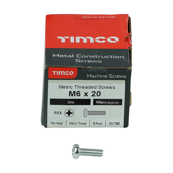 Metric Threaded Machine Screws - PZ - Pan Head - Zinc