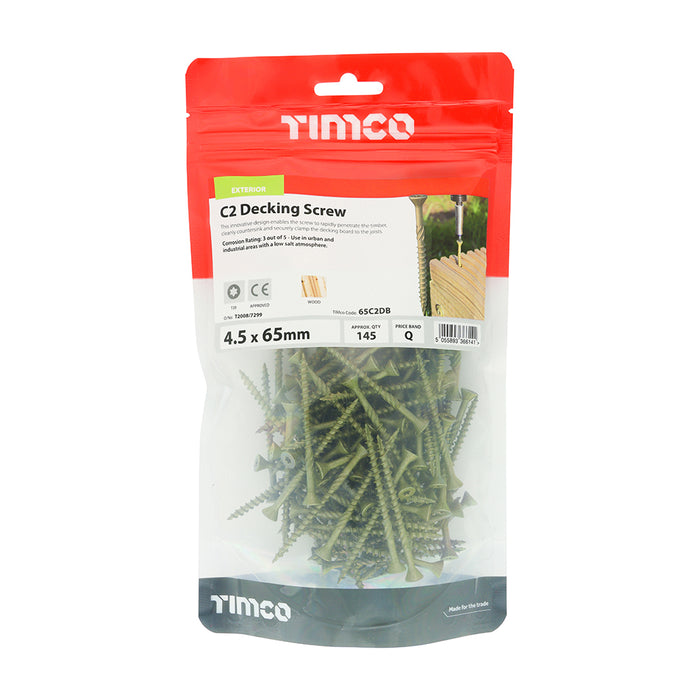 C2 Deck-Fix - TX - Countersunk with Ribs - Twin-Cut - Green