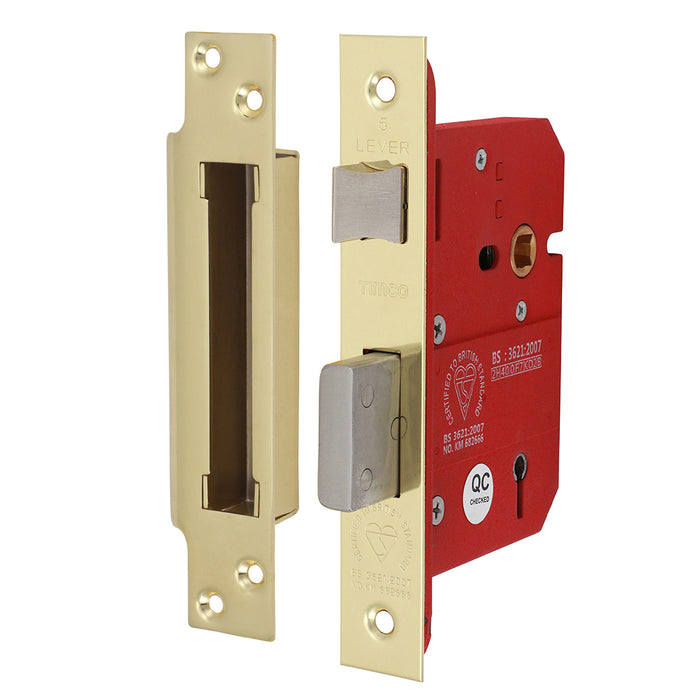 5 Lever British Standard CE Sashlock - Electro Brass