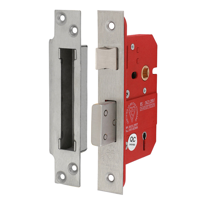 5 Lever British Standard CE Sashlock - Stainless Steel - Satin