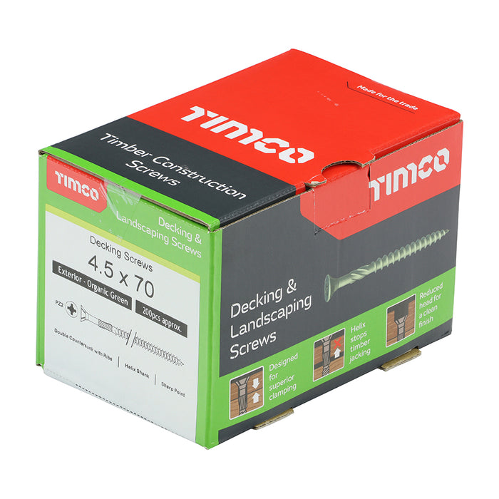 Decking Screws - PZ - Double Countersunk - Exterior - Green