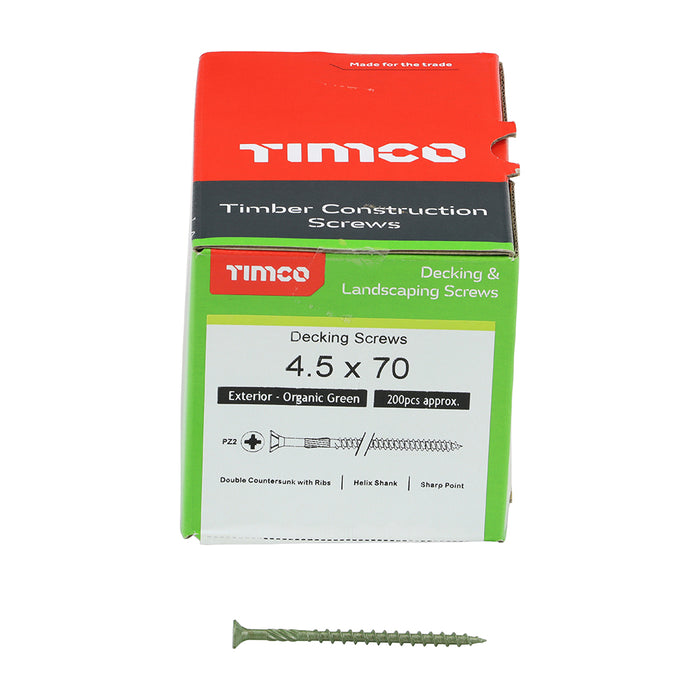Decking Screws - PZ - Double Countersunk - Exterior - Green